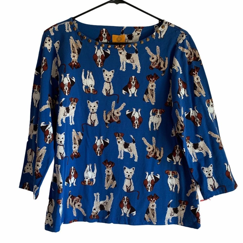 NWT Rudy Rd dog print women’s Top size L